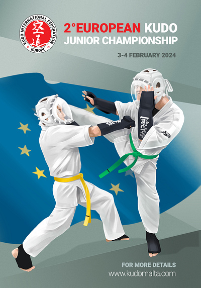 Kudo Malta poster championship design drawing graphic design illustration kudo procreate sport