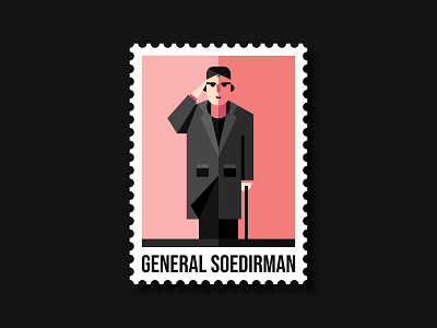 General Soedirman army character design flat design hero illustration indonesia soedirman statue vector