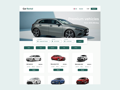 Car rental agency concept website car design car rental car ui car ui design car web design car website rent a car rent design rent ui rent ui design rental ui