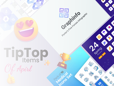 TipTop Items of April graphic design icons illustration infographics medical spring templates