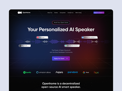 Ai ecosystem explo audio design homepage ui ux