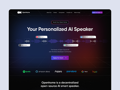 Ai audio system ai audio home system homepage ui