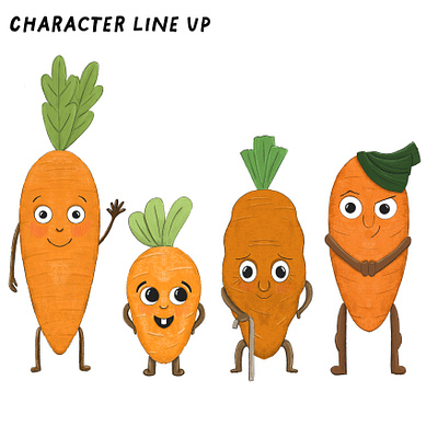 Carrot Characters bookillustration characterdesign childrensbook childrensbookillustration digital illustration graphic design illustration photoshop