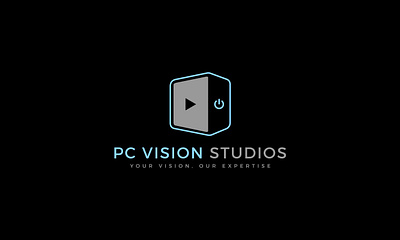 PC Vision Studios Logo logo design logo family jr pc build logo pc build logo design pc logo studio logo studio logo design youtube businesses logo