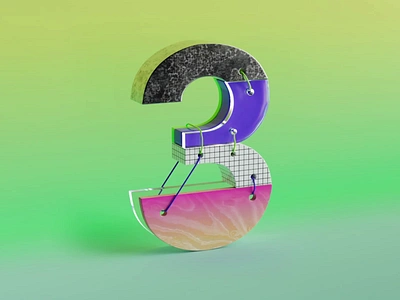 36 days of type - 3 36daysoftype 36daysoftype2024 3d animation blender branding cinema4d design illustration motion design motion graphics redshift type typography