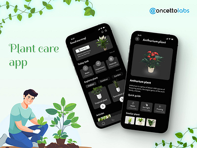 Plant Care App graphic design plant care plant care app ui