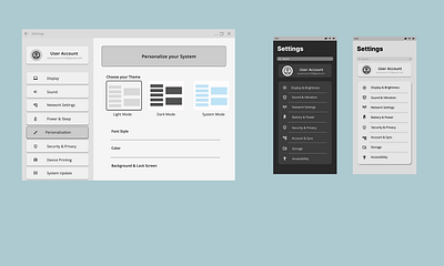 Daily UI Challenge - Day 07 - Settings for mobile and desktop desktop settings figma mobile settings settings ui ui design user interface user interface design