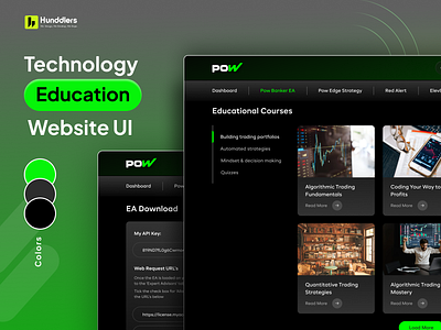 POW - Tech Education Website UI Design courses website education website design landing page page ui tech tech website ui ui design uiux ux web design website website design website ui