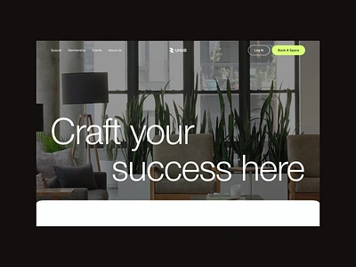 UHUB - Coworking website afterglow animation clean coworking landing page minimal space ui website