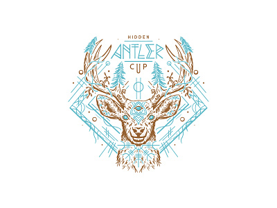 Hidden Antler Cup antlers deer illustration procreate vector