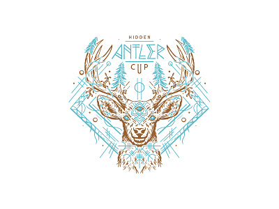 Hidden Antler Cup antlers deer illustration procreate vector