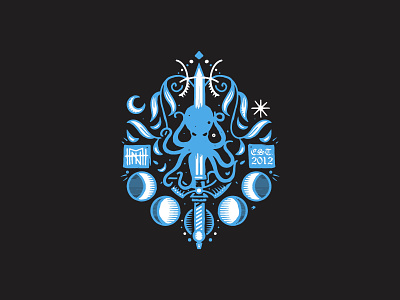 HMNIM Sword illustration octopus procreate vector