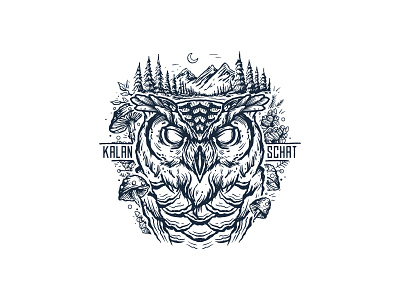 Kalan Schat Owl illustration owl procreate vector