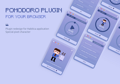 Pomodoro Plugin design pixel character plugin redesign ui ux