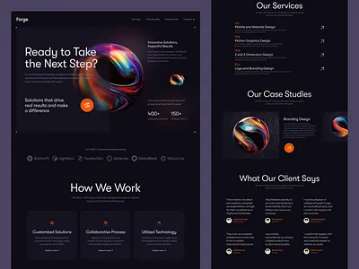 Creative Agency Website Design agency agency website creative agency website dark mode landing page uiux design web design web development website website design
