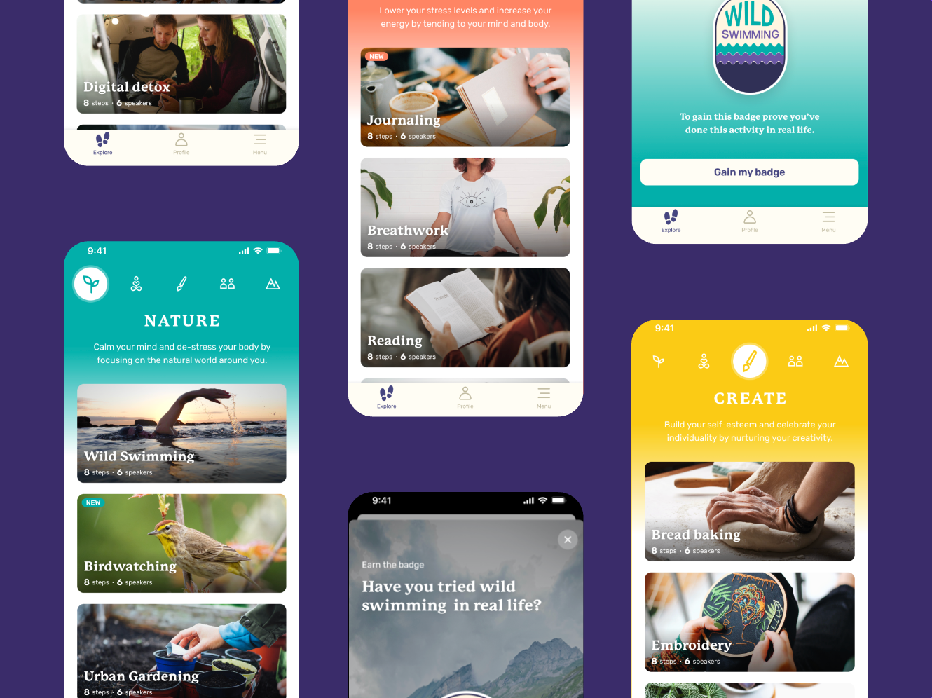Minderful - Solving the UK Mental Health Crisis with Technology gamification health app mental health mobile app nature outdoor activities