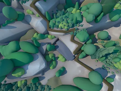 A trail runs through it. #WIP 3d 3d illustration c4d cinema 4d concept art diligence environment concept environment design environment rendering illustration landscape landscape illustration landscape rendering stuart wade wip