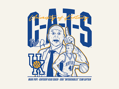 Mark Pope: Captain to Coach basketball coach illustration kentucky wildcats