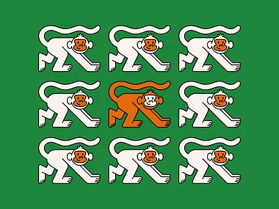 Koko Monkey amazon animal brand branding design flat friendly fun graphic design green illustration logo mascot minimal monkey pattern simple vector