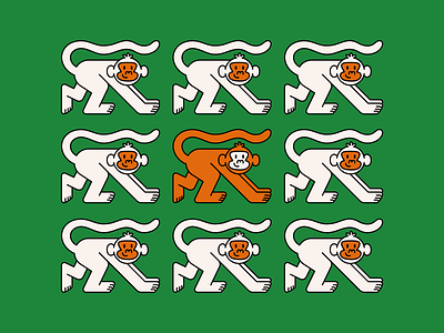 Koko Monkey amazon animal brand branding design flat friendly fun graphic design green illustration logo mascot minimal monkey pattern simple vector