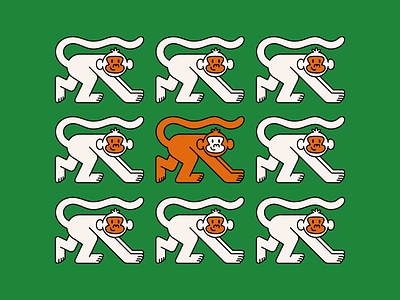 Koko Monkey amazon animal brand branding design flat friendly fun graphic design green illustration logo mascot minimal monkey pattern simple vector