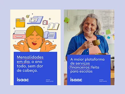 Isaac blue branding illustration isaac school