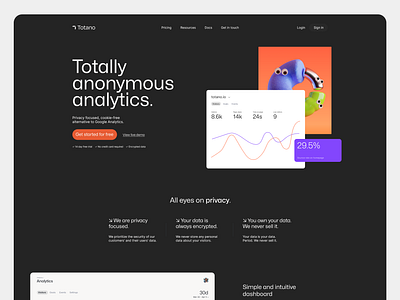 Totano analytics 3d analytics app branding dashboard graphic design startup ui ux web web design website