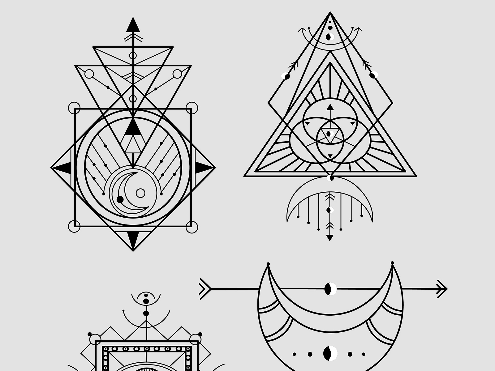 Set of Magical Esoteric Symbol Seal of Fortune Wealth Tattoo Ske by ...