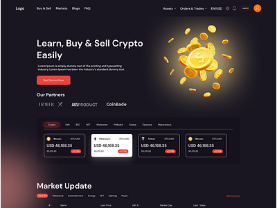 Complete Crypto Exchange Developed bitcoin branding btc crypto cryptocurrency currency design development exchange figma landing page long marketing short spot trading ui uiux ux website