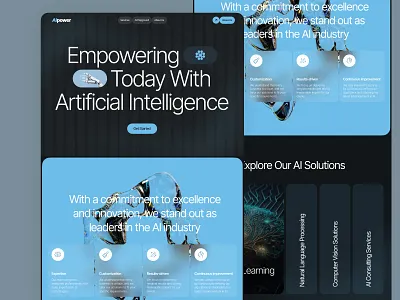 AIPower - AI Landing Page ai design ai landing page app design branding design figma graphic design landing page design logo prototyping ui ui design ux ux design uxui web development webdesign website website design