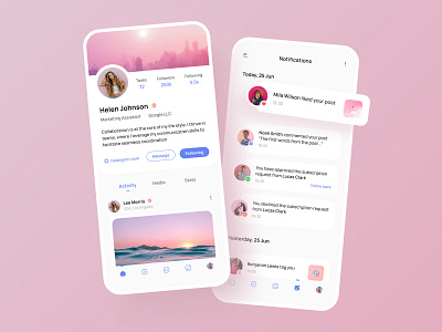 New Social Network App Design alev app design design digital design studio feed figma graphic design interface mobile app mobile design modern notifications post profile social media social network ui ux web design