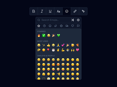 Emoji Picker 🔥 components design dropdown emoji menu minimal picker popup saas ui web design