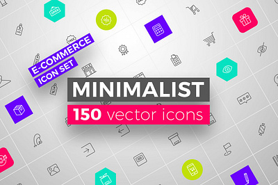MINIMALIST E-commerce icons set minimalist e commerce vector icons pack vector icons set web vector icons