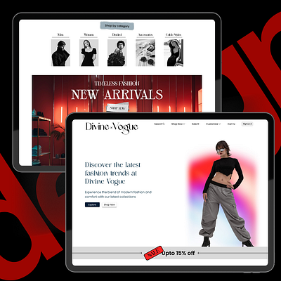 Design Vogue- Full website design brand clothing design fashion figma interactive design modern shopping ui user experience visual design web design