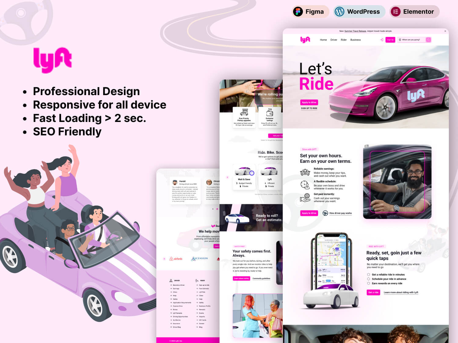 Lyft Website (WordPress & Elementor) by MOHAMMAD SHAMIM on Dribbble