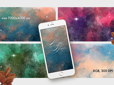 Watercolor Starry Sky art astrology astronomy celestial color colorful cosmos design dream graphic illustration star starry wallpaper watercolor starry sky