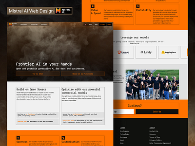 Mistral AI home page redesign mistral ui web design