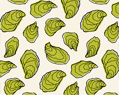 Shuckin' Good Time block print grunge hand drawn ocean oysters pattern pattern design print print pattern texture