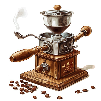 Retro Coffee Grinder cafe classic clip art coffee grinder illustration machines old retro vintage