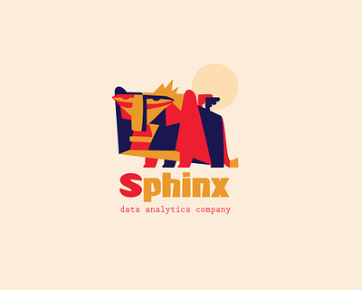 Sphinx art branding cubism design geometric art graphic design illust illustration illustrator logo mark ui vector
