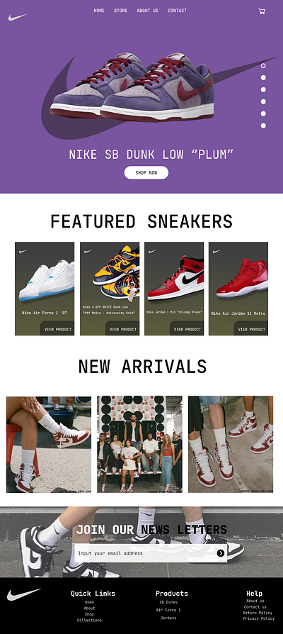 Nike Sneaker Website Concept animation branding graphic design nike sneakers store ui website