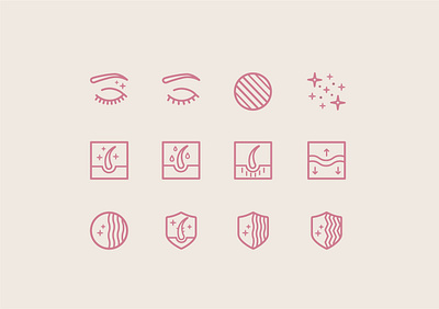 Icons for a cosmetic website graphic design