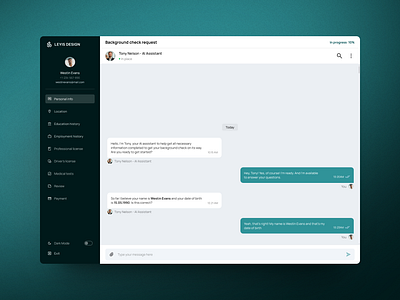 AI-powered chat bot for a background check - Web app ai ai powered app artificial intelligence black chat chat bot conversation green product design social network uiux ux research web app web application white