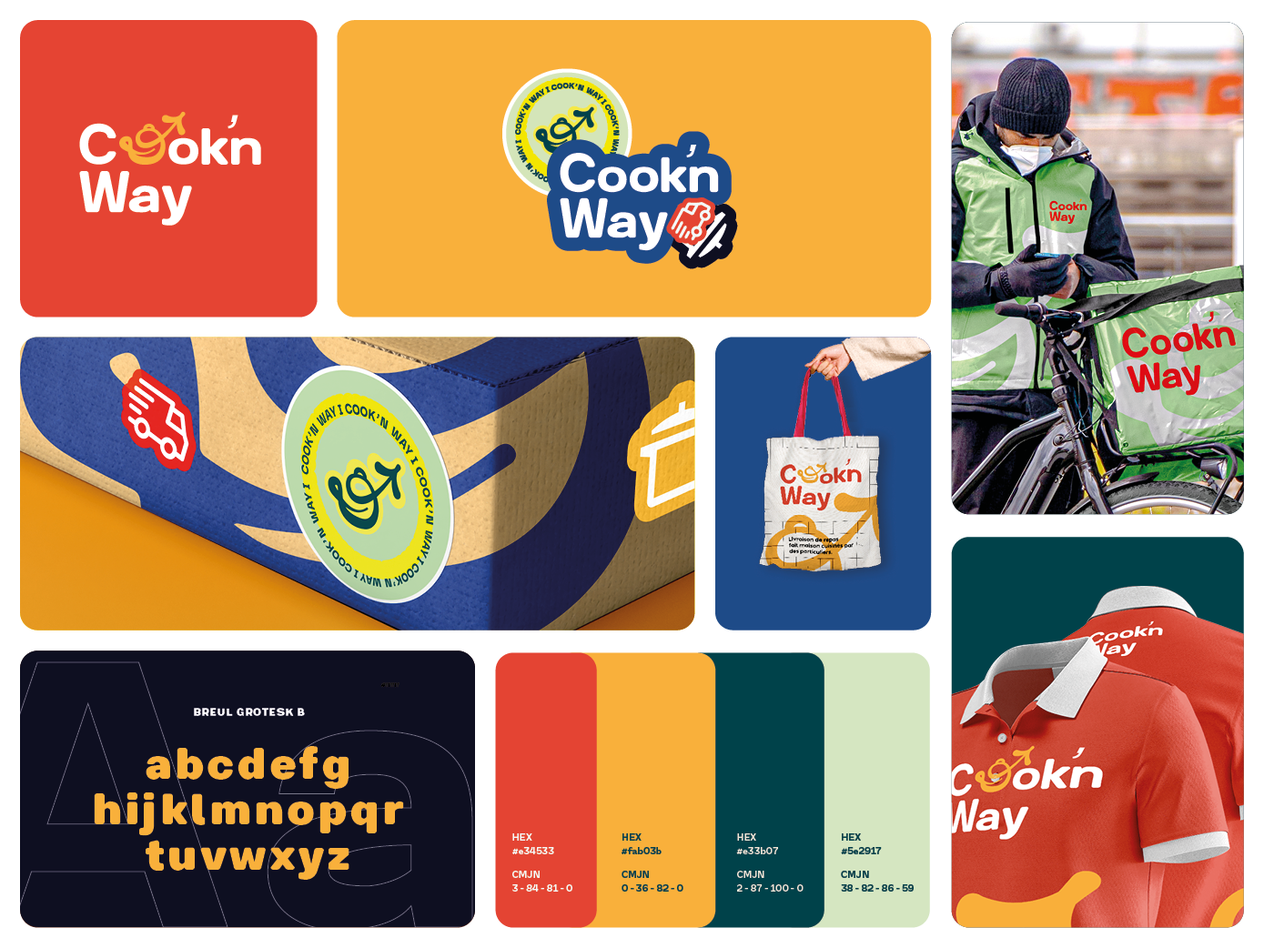 Cook'n Way - Branding brand guidelines brand identity brand identity guidelines branding delevery food design food beverage graphic design identité visuelle logo logo designer logo minimaliste logo usage guidelines mobile app packaging
