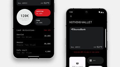 Nothing Wallet - Nothing application concept animation apple application black branding concept figma graphic design minimalist nothing phone ui ux wallet