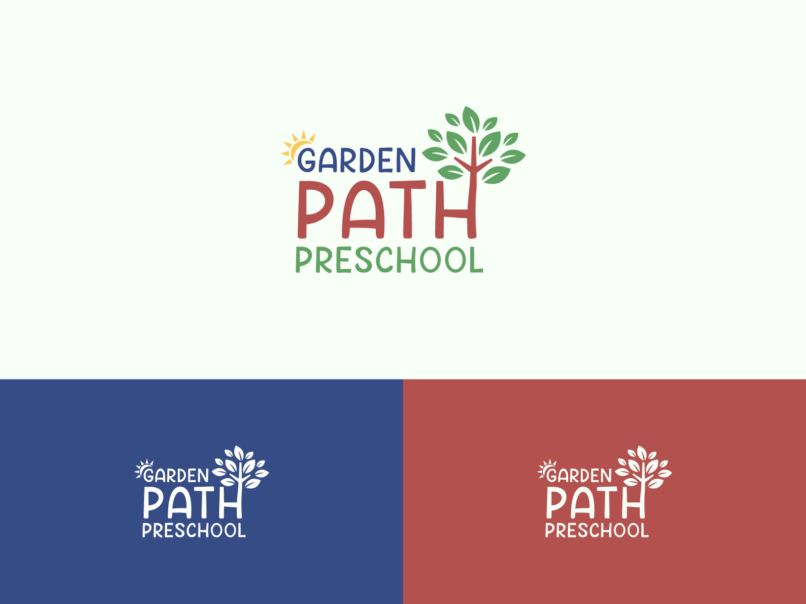 Garden Path Preschool Logo brand identity branding education logo logo logo design