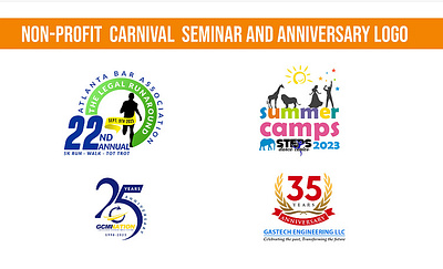 Anniversary Logos 3d animation anniversary branding carnival event graphic design logo logo design