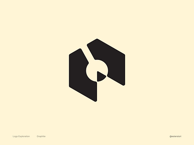 Graphite logo exploration branding graphic design hexagonal logo pencil vector