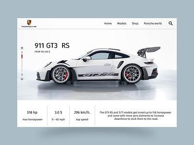Porsche's homepage redesign 911 gt3 rs automotive car company car landing page car web design car web ui car website luxury car motorsports porsche porsche 911 supercar
