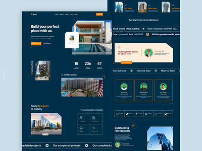 Construction company landing page architecture construction design landing page ui ui design ux web design website website design